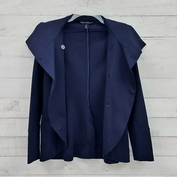 White House Black Market Fitted Knit Blazer • Navy Blue • Sz 8 • EUC - Picture 8 of 13